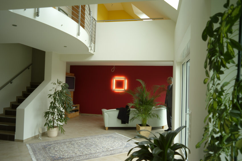 Wohnhausneubau Familie Fess - Wohnraum mit Galerie