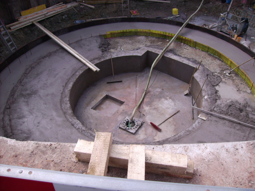 Hauptsammler Bliesmengen-Bolchen 2. Bauabschnitt Abwasseranlage Kleinblittersdorf - Bodenplatte Pumpensumpf