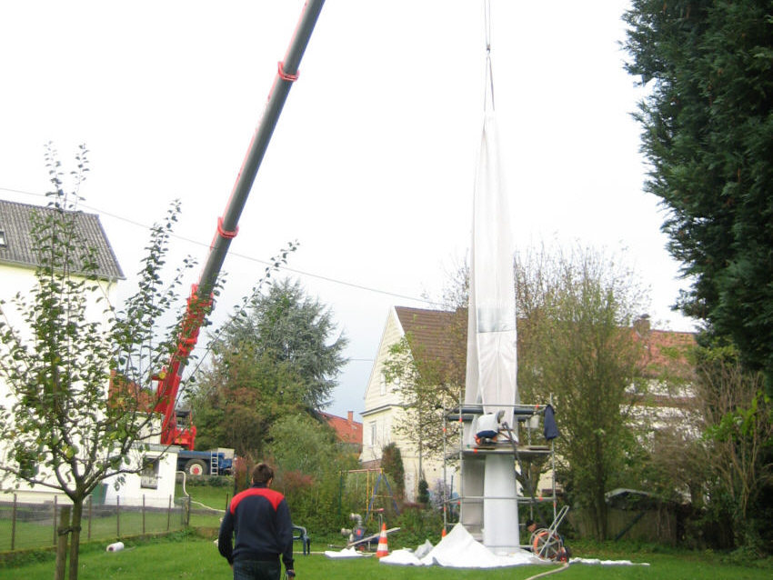 Abwasseranlage Ommersheim Kanalsanierung - Inlinereinbau DN700 mit Autokran