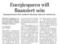 Energiesparen (Artikel SZ vom 06.01.2007))