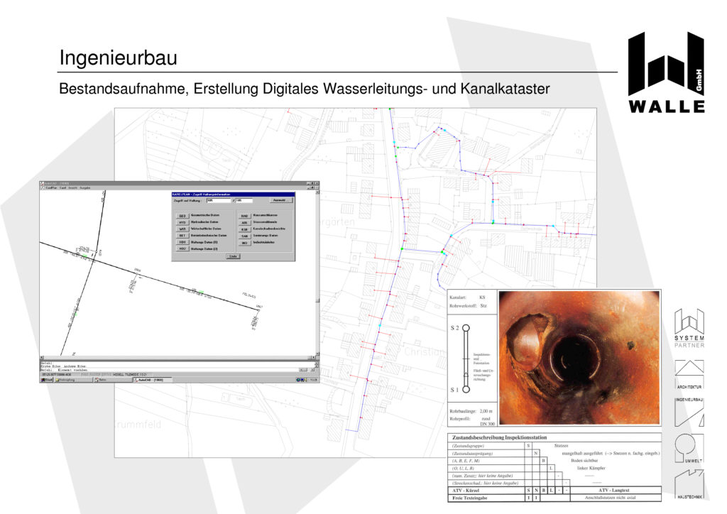 Bestandsaufnahme und Erstellung digitales Wasserleitungs- und Kanalkataster