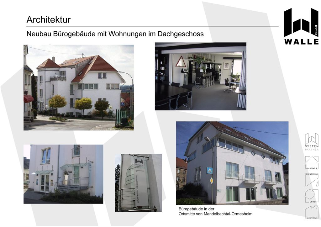 Neubau eines Brogebudes mit Wohnungen im Dachgeschoss, Mandelbachtal Ormesheim.