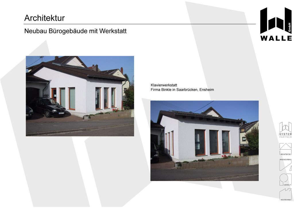 Neubau eines Brogebudes mit Werkstatt, Saarbrcken Ensheim.