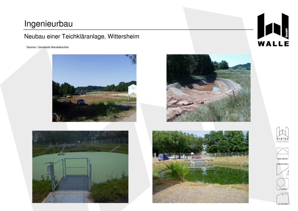 Neubau Teichklranlage mit zwei Abwasserteichen und einem Schnungsteich, Mandelbachtal Wittersheim