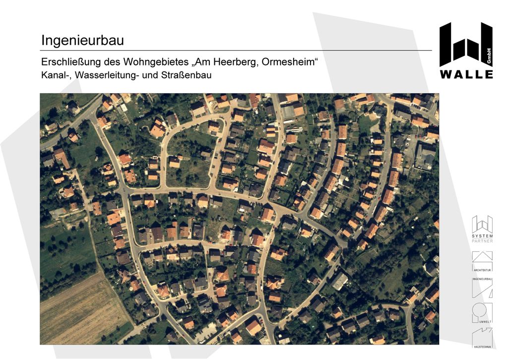 Erschlieung des Wohngebietes Am Heerberg, Mandelbachtal Ormesheim.  Kanal-, Wasserleitungs- und Straenbau
